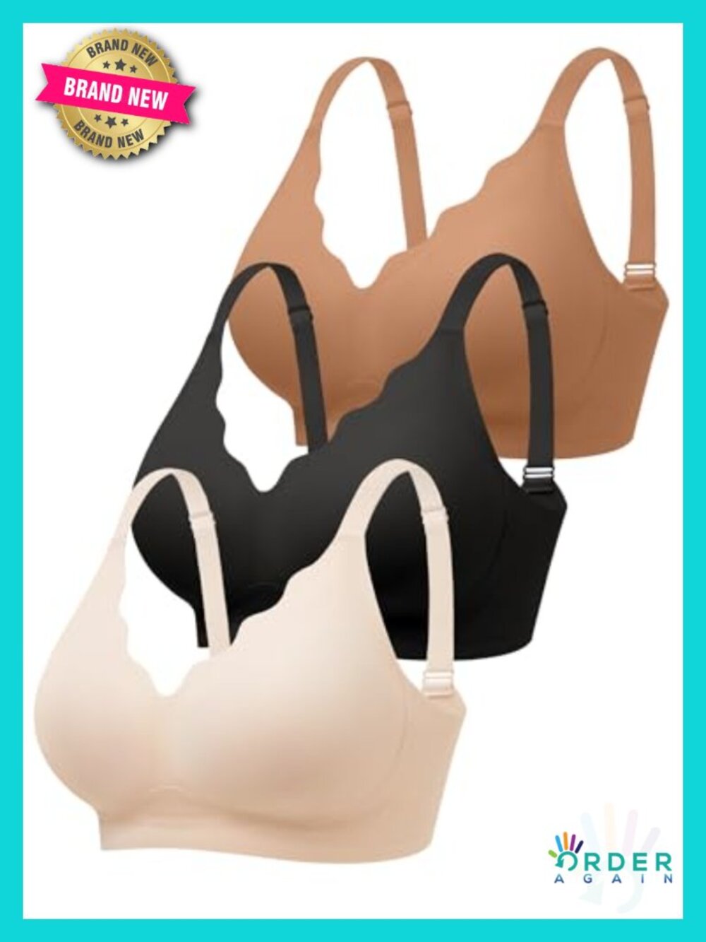 Wireless Jelly Bras No Underwire Seamless Padded Bralettes Everyday Tshirt